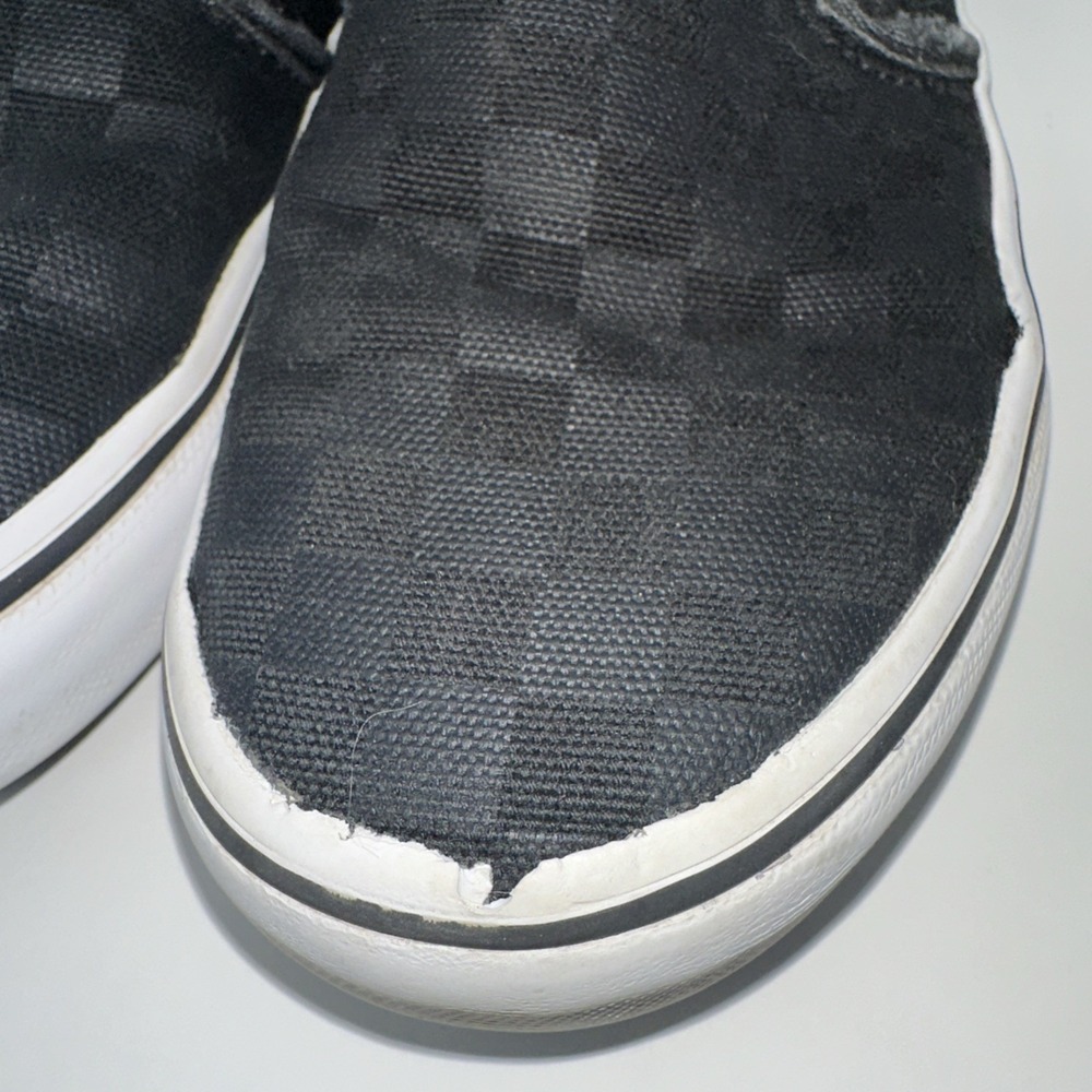 Vans Classic Black Checkerboard Slip Ons Kids Size 1 - Picture 9 of 16